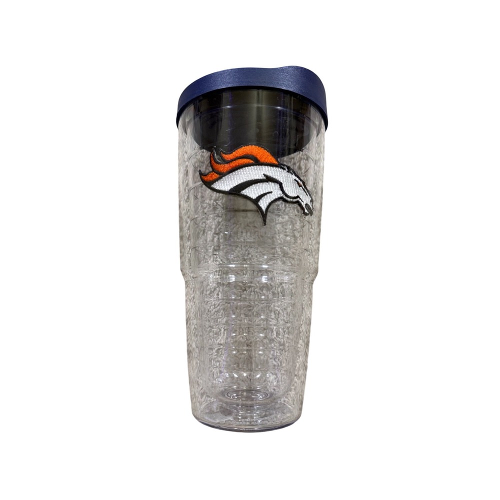 NFL Denver Broncos Tumbler 24oz Clear Navy NFL Insulated Travel Cup Lid Sports